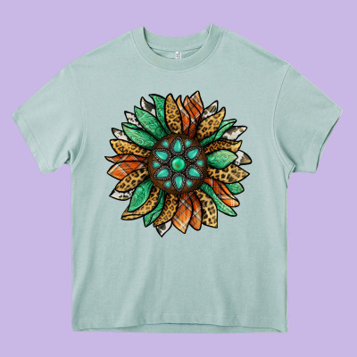Thanksgiving Fall Sunflower Heavy Core Tee Designed By Jasminsmagicworld