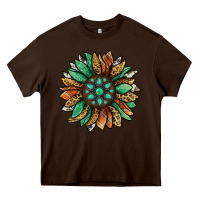 Chocolate Brown thanksgiving fall sunflower Heavy Core Tee - Jasminsmagicworld