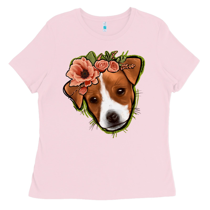 Jack Russel Floral Ladies Tee by Jasminsmagicworld | Teevron