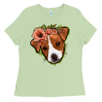 Matcha jack russel floral Ladies Tee - Jasminsmagicworld