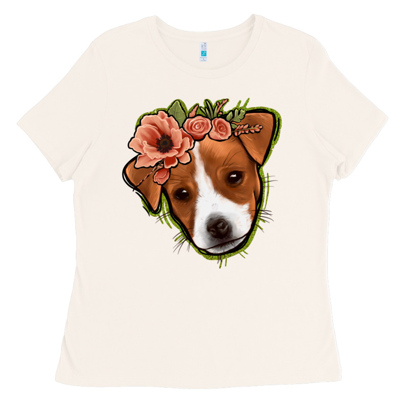 Jack Russel Floral Ladies Tee by Jasminsmagicworld | Teevron