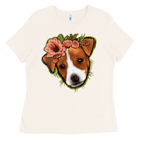Bone jack russel floral Ladies Tee - Jasminsmagicworld
