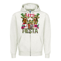 Oatmeal Heather Let's fiesta with gnomies Mexico Zipper Hoodie - HowdyJamesFarm