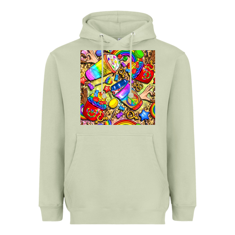 Lgbtq Pride Coffee Cups With Leopard Seamless Pattern Bbs Heavyweight Hoodie by BundleAndBundleShop | Teevron