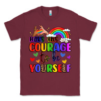 Burgundy courage to be yourself rainbow message Classic Tee - LillyAllenDesigns