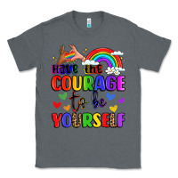Charcoal Heather courage to be yourself rainbow message Classic Tee - LillyAllenDesigns
