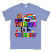 Colony Blue courage to be yourself rainbow message Classic Tee - LillyAllenDesigns