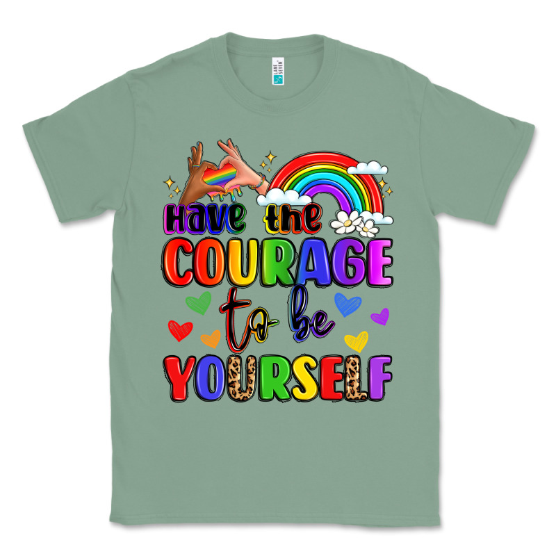 Courage To Be Yourself Rainbow Message Classic Tee by LillyAllenDesigns | Teevron