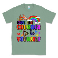 Sage courage to be yourself rainbow message Classic Tee - LillyAllenDesigns