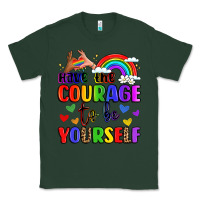 Sports Green courage to be yourself rainbow message Classic Tee - LillyAllenDesigns