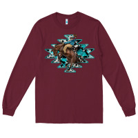 Burgundy western cowboy Long Sleeve Tee - RanaPortraitStore