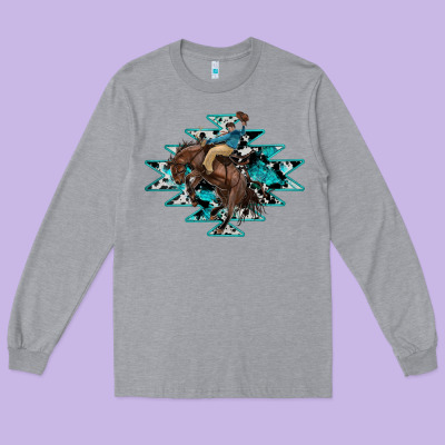 Western Cowboy Long Sleeve Tee Designed By Ranaportraitstore
