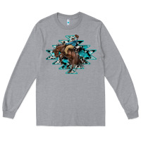 Heather Grey western cowboy Long Sleeve Tee - RanaPortraitStore