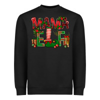 Black Christmas Mama Elf Heavyweight Sweatshirt - NancyCooperArtShop