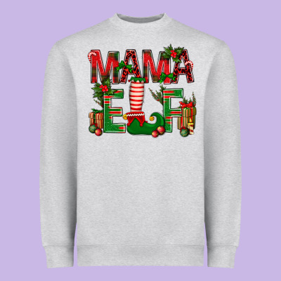 Christmas Mama Elf Heavyweight Sweatshirt Designed By Nancycooperartshop