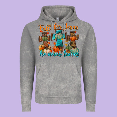 Fall For Jesus He Never Leaves Vintage Hoodie Designed By Bundleandbundleshop
