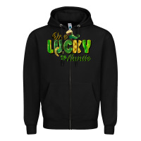 Black One Lucky Auntie St. Patrick's Day Zipper Hoodie - CowGirlArtShop