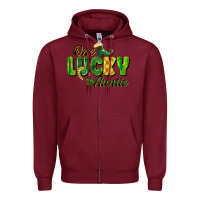 Burgundy One Lucky Auntie St. Patrick's Day Zipper Hoodie - CowGirlArtShop