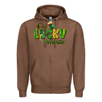 Chestnut One Lucky Auntie St. Patrick's Day Zipper Hoodie - CowGirlArtShop