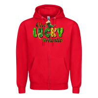 Red One Lucky Auntie St. Patrick's Day Zipper Hoodie - CowGirlArtShop
