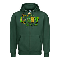 Sports Green One Lucky Auntie St. Patrick's Day Zipper Hoodie - CowGirlArtShop