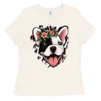 Bone french bulldog floral Ladies Tee - Jasminsmagicworld