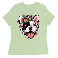 Matcha french bulldog floral Ladies Tee - Jasminsmagicworld