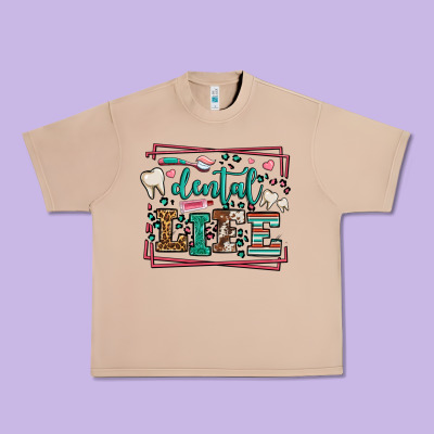 Dental Life Leopard Frame Urban Heavy Tee Designed By Lillyallendesigns