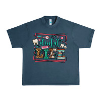 Midnight Navy Dental life leopard frame Urban Heavy Tee - LillyAllenDesigns