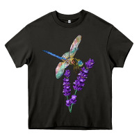 Asphalt Dragonfly With Lavender Heavy Core Tee - LillyAllenDesigns