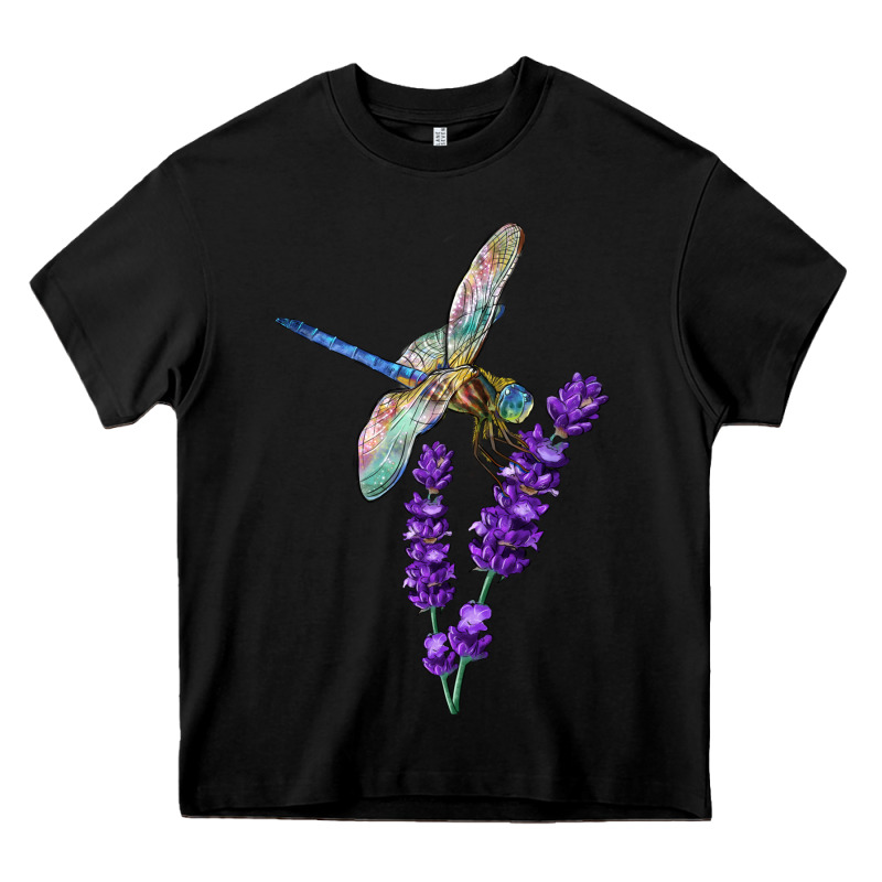 Dragonfly With Lavender Heavy Core Tee by LillyAllenDesigns | Teevron
