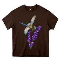 Chocolate Brown Dragonfly With Lavender Heavy Core Tee - LillyAllenDesigns