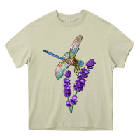 Mossy Dragonfly With Lavender Heavy Core Tee - LillyAllenDesigns