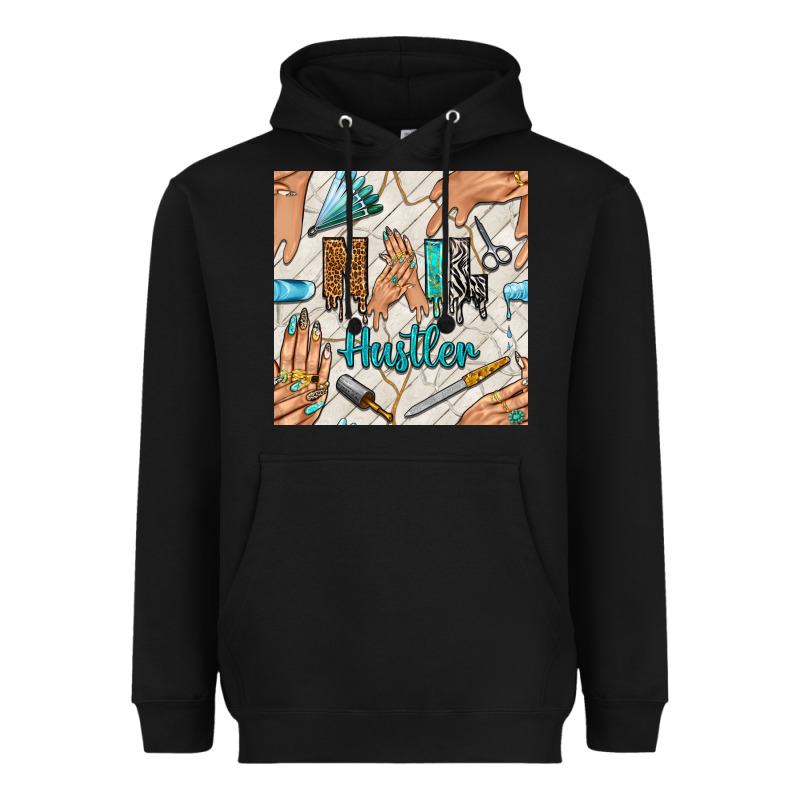 Hail Hustler And Nail Art Hands With Glitter Polish Seamless Pattern B Heavyweight Hoodie by BundleAndBundleShop | Teevron