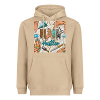 Mushroom hail hustler and nail art hands with glitter polish seamless pattern b Heavyweight Hoodie - BundleAndBundleShop