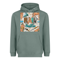 Sage hail hustler and nail art hands with glitter polish seamless pattern b Heavyweight Hoodie - BundleAndBundleShop