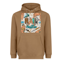 Toasted Coconut hail hustler and nail art hands with glitter polish seamless pattern b Heavyweight Hoodie - BundleAndBundleShop
