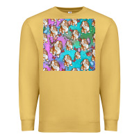 Antique Gold Easter Bunny With Truck Seamless Pattern Premium Sweatshirt - BundleAndBundleShop