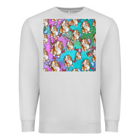 Dove Grey Easter Bunny With Truck Seamless Pattern Premium Sweatshirt - BundleAndBundleShop