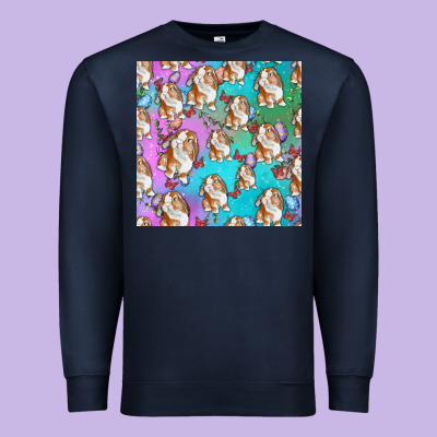 Easter Bunny With Truck Seamless Pattern Premium Sweatshirt Designed By Bundleandbundleshop