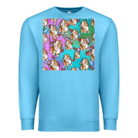 Ocean Blue Easter Bunny With Truck Seamless Pattern Premium Sweatshirt - BundleAndBundleShop