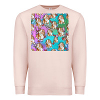 Pale Pink Easter Bunny With Truck Seamless Pattern Premium Sweatshirt - BundleAndBundleShop