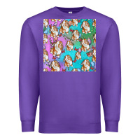 Purple Easter Bunny With Truck Seamless Pattern Premium Sweatshirt - BundleAndBundleShop