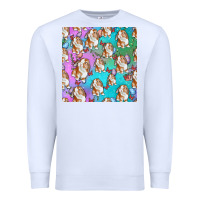 White Easter Bunny With Truck Seamless Pattern Premium Sweatshirt - BundleAndBundleShop