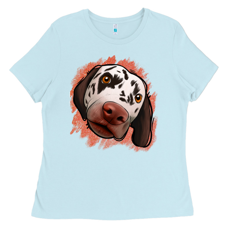 Dalmatians Peach Glitter Background Ladies Tee by Jasminsmagicworld | Teevron