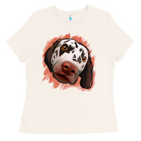 Bone dalmatians peach glitter background Ladies Tee - Jasminsmagicworld