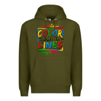 Army Green color outside the lines autism Premium Hoodie - OliviaCreatesArt