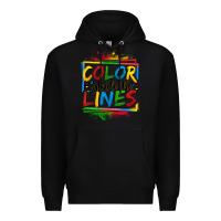 Black color outside the lines autism Premium Hoodie - OliviaCreatesArt
