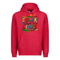Cardinal color outside the lines autism Premium Hoodie - OliviaCreatesArt