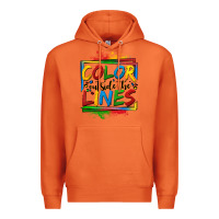 Carrot color outside the lines autism Premium Hoodie - OliviaCreatesArt